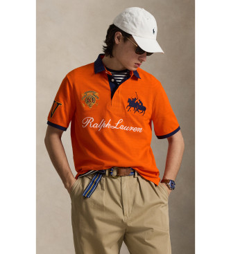 Polo Ralph Lauren para hombre. 710B14219001 Polo Classic Fit Crest Mesh naranja (M), Casual, Algodón, Manga corta