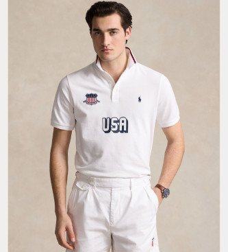 Polo Classic Fit USA blanco (XL), Casual, Algodón, Manga corta, Polo Ralph Lauren outlet 2024.