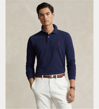 Polo Ralph Lauren para hombre. 710680790046 Polo Custom Slim Fit azul (L), Casual, Algodón, Manga larga, Marino