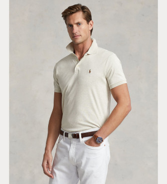 Polo Ralph Lauren para hombre. 710713130002 Polo Custom Slim Fit de algodón suave blanco (M), Casual, Manga corta