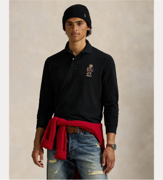 Polo Ralph Lauren para hombre. 710981793002 Polo de piqué Classic Fit con Polo Bear negro (XL), Casual, Algodón, Manga larga