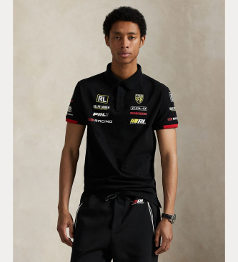 Polo Ralph Lauren para hombre. 710972340001 Polo de piqué elástico Custom Slim Fit negro (M), Casual, Algodón, Manga corta