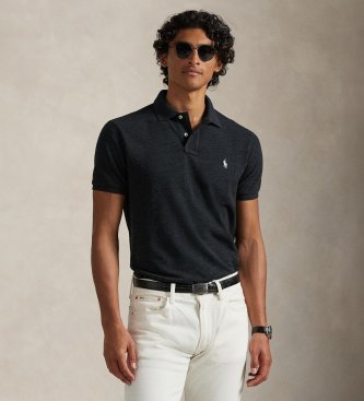 Polo Ralph Lauren Per Uomo. 710680784011 Polo Nera In Piquet Custom Fit (M), Nero, Cotone, Manica Corta