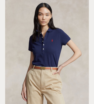 Polo Ralph Lauren para mujer. 211870245002 Polo elástico Slim Fit marino (XS), Casual, Algodón, Manga corta