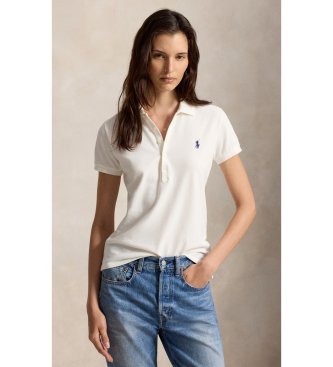 Polo Ralph Lauren para mujer. 211B18200015 Polo Slim Fit Stretch blanco (L), Casual, Algodón, Manga corta