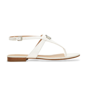 Lauren Ralph Lauren para mujer. 802959146009 Sandalias de Piel Everley blanco (36), Plano, Hebilla, Casual