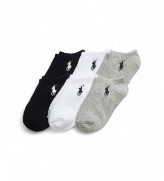 Polo Ralph Lauren para niña. 447974578001 Set 6 pares de calcetines hasta el tobillo negro, blanco, gris (4/6.5 Años), Homewear, Algodón, mo