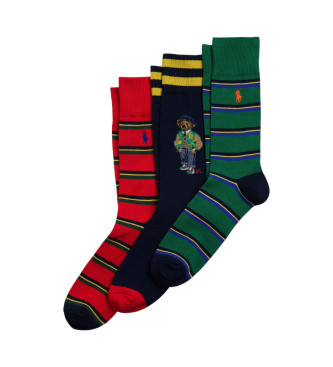 Set de 3 calcetines Bear multicolor (43-46), Homewear, Algodón, Polo Ralph Lauren outlet 2024.