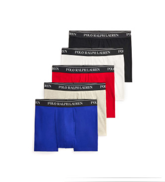 Polo Ralph Lauren para hombre. 714864292022 Set de 5 bóxers clásicos de algodón elástico multicolor (S), Homewear