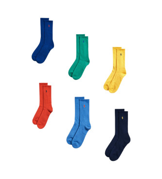 Polo Ralph Lauren para hombre. 449975403001 Set de 5 calcetines multicolor (40-45), Homewear, Poliéster Reciclado, Sostenible