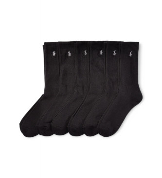 Polo Ralph Lauren para hombre. 449693059001 Set de 6 calcetines de algodón negro (43-46), Homewear