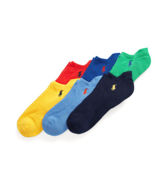 Polo Ralph Lauren para hombre. 449874486001 Set de 6 calcetines de corte bajo multicolor (OSFA), Homewear, Algodón