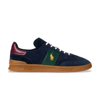 Polo Ralph Lauren para hombre. 809954903002 Zapatillas de piel Aera multicolor (47), Plano, Cordones, Casual, Marino