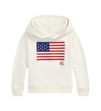 Polo Ralph Lauren para niña. 312971145001 Sudadera Bandera blanco roto (5años=109/116cm), Casual, Algodón, moda infantil