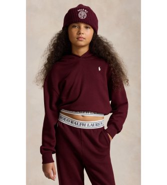 Polo Ralph Lauren Sudadera de rizo con capucha y logotipo granate ( 7años= 130/134cm)