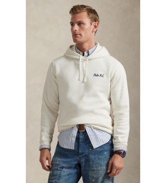 Polo Ralph Lauren para hombre. 710P05917001 Sudadera de felpa con Polo Bear blanco roto (S), Casual, Algodón