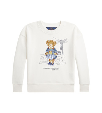 Polo Ralph Lauren para niña. 312965156001 Sudadera de felpa con Polo bear blanco (117/123cm), Casual, Algodón, Manga larga, moda infantil