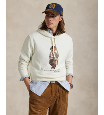 Polo Ralph Lauren para hombre. 710980306001 Sudadera de felpa con Polo Bear blanco roto (L), Casual, Algodón