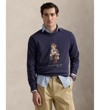 Polo Ralph Lauren para hombre. 710980305001 Sudadera de felpa con Polo Bear marino (S), Casual, Algodón