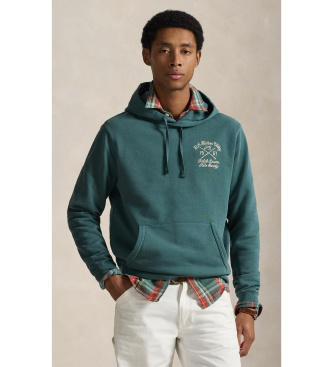 Polo Ralph Lauren para hombre. 710P04880001 Sudadera de felpa de rizo verde (S), Casual, Algodón
