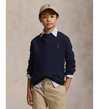 Polo Ralph Lauren para niño. 323772102002 Sudadera de felpa marino (S), Casual, Algodón, moda infantil