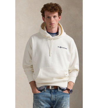 Polo Ralph Lauren para hombre. 710917904017 Sudadera de felpa Relaxed Fit blanco roto (XS), Casual, Algodón