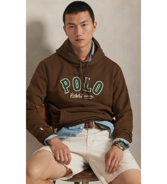 Polo Ralph Lauren para hombre. 710P04872004 Sudadera de felpa RL con logotipo marrón (XL), Casual, Algodón