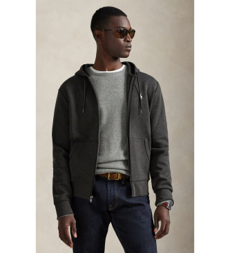 Polo Ralph Lauren para hombre. 710881517093 Sudadera de punto doble y cremallera gris oscuro (M), Casual, Algodón