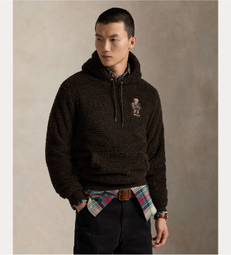Polo Ralph Lauren para hombre. 710981798001 Sudadera Polo Bear Pile Fleece marrón (S), Casual, Algodón