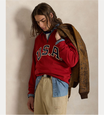 Polo Ralph Lauren Para Hombre. 710980890001 Sudadera Vintage Fit Usa Rojo (S), Casual, AlgodóN-image