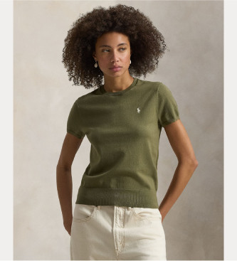 Polo Ralph Lauren para mujer. 211971872501 Jersey Mezcla verde (L), Casual, Algodón, Manga corta
