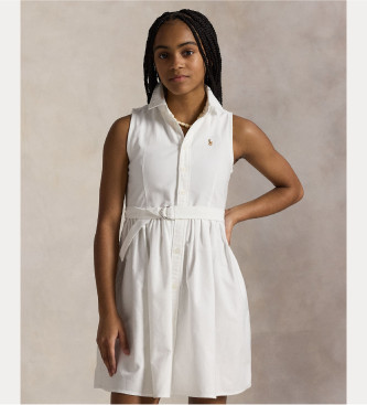 Polo Ralph Lauren unisex para niños. 313934188001 Vestido Lotoya blanco (12años=144/149cm), Casual, Algodón, Sin mangas / Tirantes, moda inf