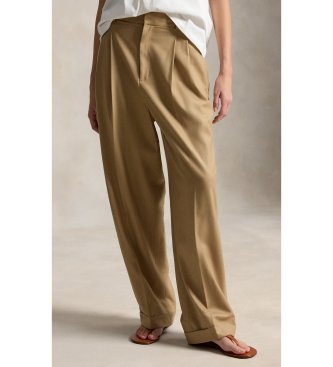 Polo Ralph Lauren Pantalón Bacall de mezcla de lana marrón