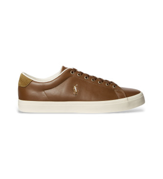 Polo Ralph Lauren para hombre. 816879935001 Zapatillas de piel Active marrón (40), Plano, Cordones, Casual