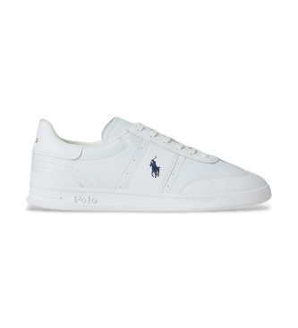 Polo Ralph Laurenvoor mannen. 809971288001 Aera Leren Sneakers Wit (41), Leer, Plat, Veters, Casual