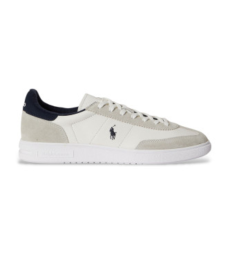 Polo Ralph Lauren para hombre. 809P07173002 Zapatillas de Piel Bedford blanco (42), Plano, Cordones, Casual