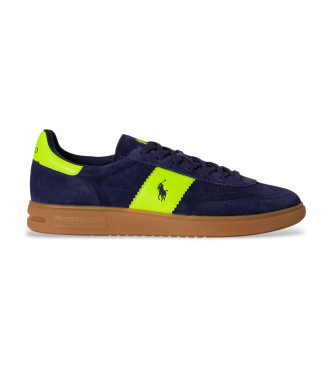 Polo Ralph Lauren para hombre. 809P07172003 Zapatillas de Piel Bedford marino (41), Plano, Cordones, Casual