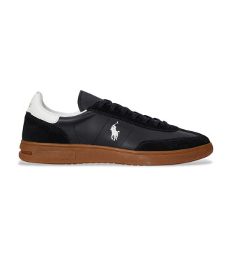 Polo Ralph Lauren para hombre. 809961181002 Zapatillas de Piel Bedford negro (44), Plano, Cordones, Casual