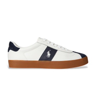 Polo Ralph Lauren para hombre. 816974111003 Zapatillas de piel Court Vulc blanco (40), Plano, Cordones, Casual