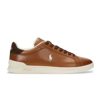 Polo Ralph Lauren para hombre. 809965073001 Zapatillas de piel CRT II marrón (42), Plano, Cordones, Casual