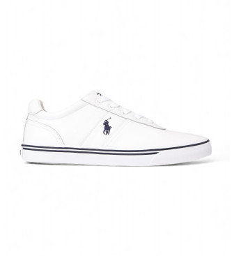 Polo Ralph Lauren para hombre. 816765046002 Zapatillas de piel Hanford blanco (40), Plano, Cordones, Casual