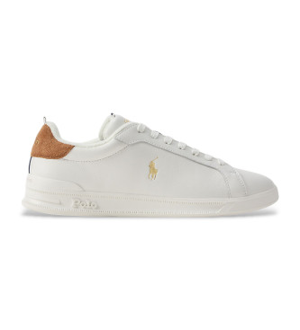Polo Ralph Lauren para hombre. 809P02081001 Zapatillas de piel HRT CRT blanco (43), Plano, Cordones, Casual