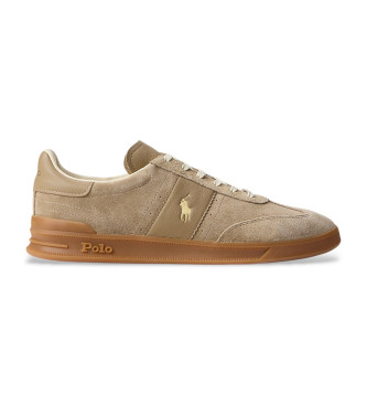 Polo Ralph Lauren para hombre. 809978010002 Zapatillas Heritage Aera de ante beige (41), Plano, Cordones, Casual