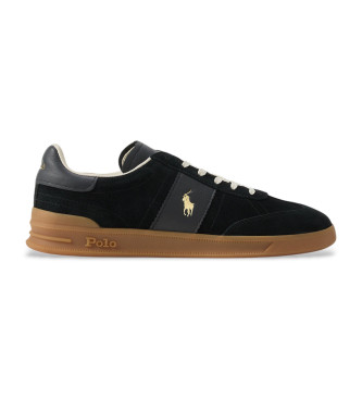 Polo Ralph Lauren para hombre. 809978010001 Zapatillas Heritage negro (40), Piel, Plano, Cordones, Casual