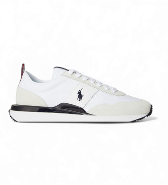 Polo Ralph Lauren para hombre. 809P01638001 Zapatillas Train 89 de piel Oxford blanco (9 D), Plano, Cordones, Casual