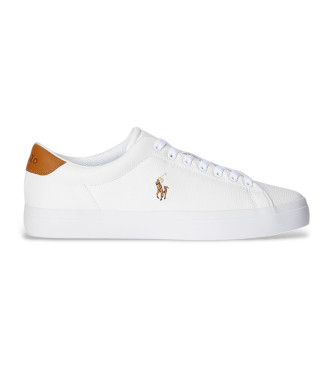 Polo Ralph Lauren para hombre. 816877702001 Zapatillasde piel Longwood blanco (44), Plano, Cordones, Casual