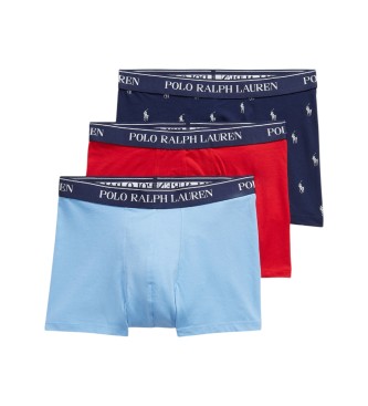 Polo Ralph Lauren för män. 714830299207 Set 3 boxerkalsonger i stretchig bomull blå, röd, marinblå (M), Hemkläder, Flerfärgad, Marino