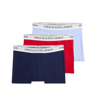 Polo Ralph Lauren för män. 714830299210 Set 3 boxershorts i stretchig bomull marinblå, röd, blå (XXL), Casual, Flerfärgad