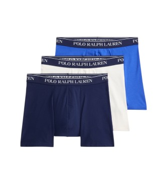 Polo Ralph Lauren för män. 714830300103 Set 3 boxerkalsonger i stretchbomull marinblå, vit, blå (XL), Hemkläder, Marino