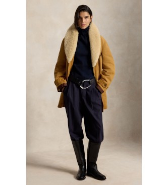 Polo Ralph Lauren för kvinnor. 211B17295001 Rancherkappa i canvas och brun fårullsimitation (XXL), Casual, Bomull, Klassisk